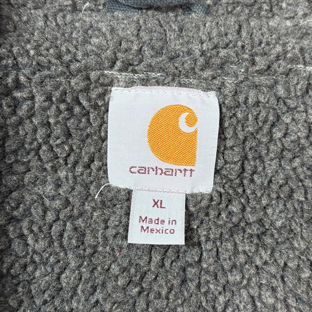 Carhartt Mens XL Navy Blue Sherpa Lined Full Zip Hoodie Jacket Sweatshirt 100072 - Picture 3 of 8